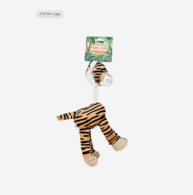Animal Instincts Jungle Buddies Plush Tiger Dog Toy