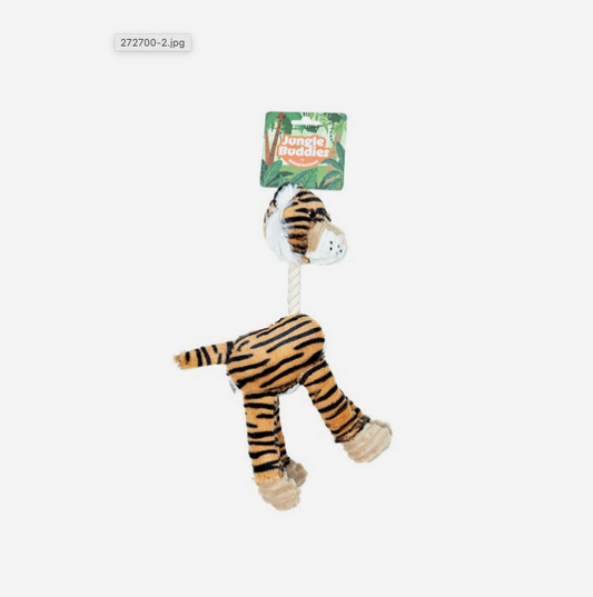 Animal Instincts Jungle Buddies Plush Tiger Dog Toy