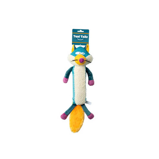 Animal Instincts Teal Tails Ted Fox Plush Dog Toy