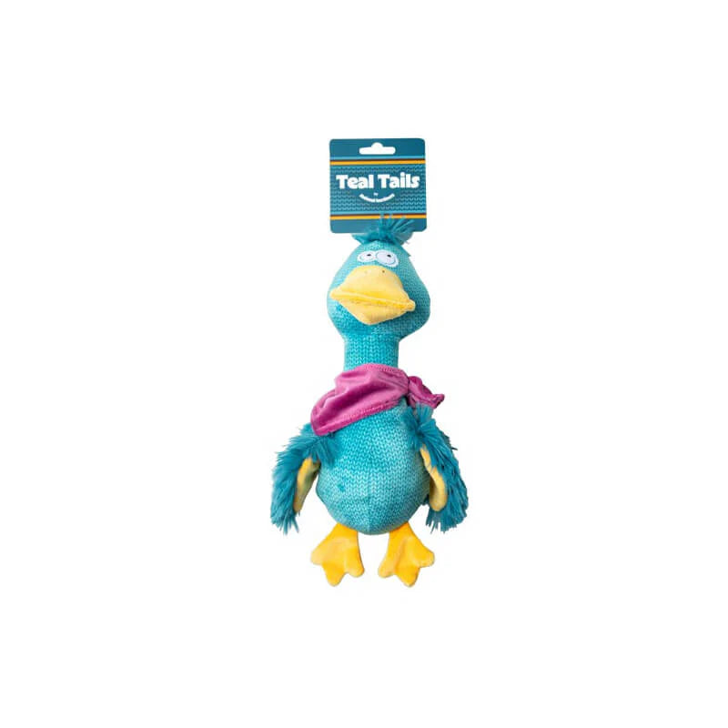 Animal Instincts Teal Tails Tom Duck Plush Dog Toy