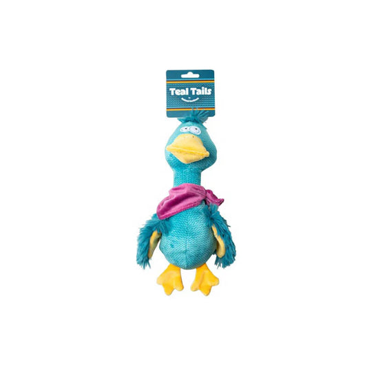Animal Instincts Teal Tails Tom Duck Plush Dog Toy