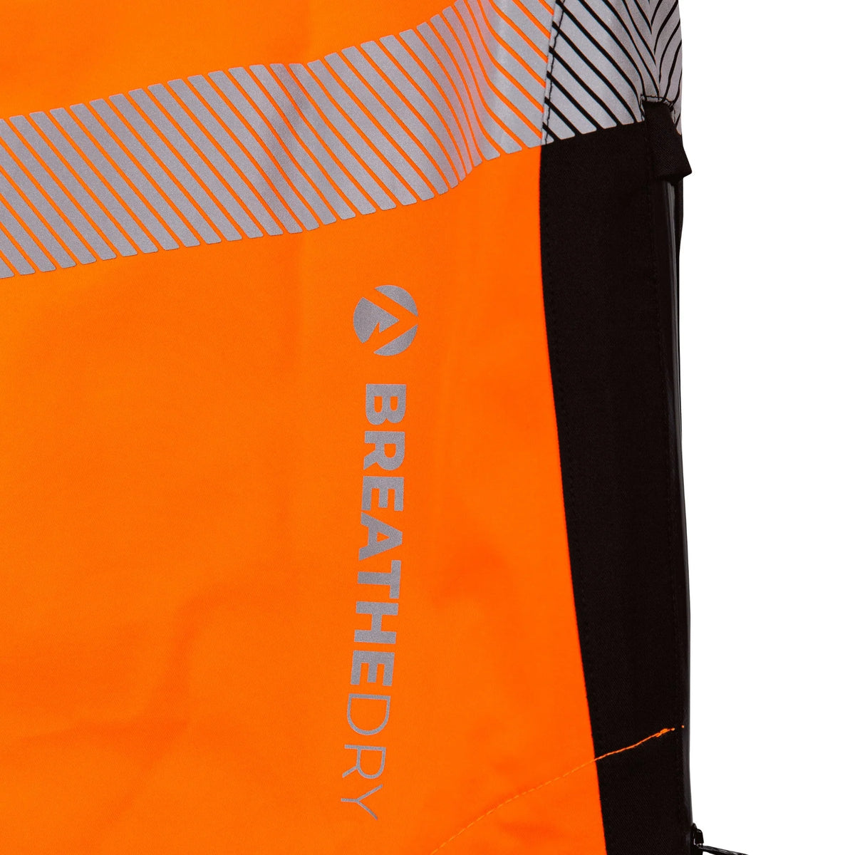 Arbortec ATHV4420 BreatheDry women's high-visibility orange waterproof railway and arborist work jacket with reflective tape detailing