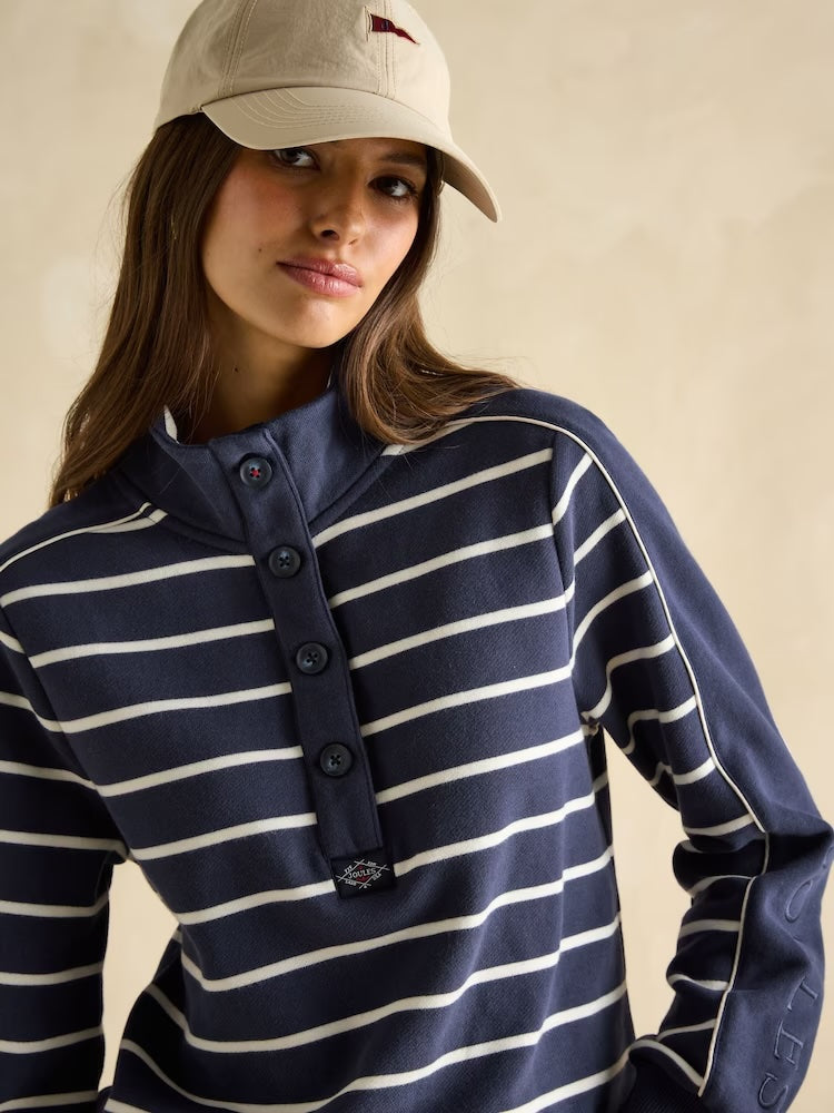 Joules Southwold Button Down Striped Sweatshirt