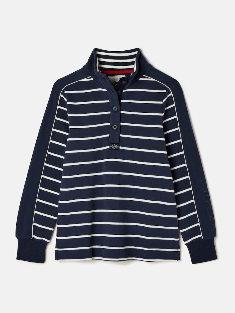 Joules Southwold Button Down Striped Sweatshirt