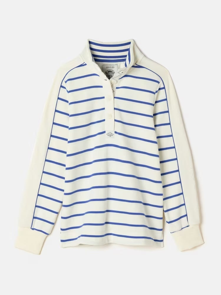 Joules Southwold Button Down Striped Sweatshirt