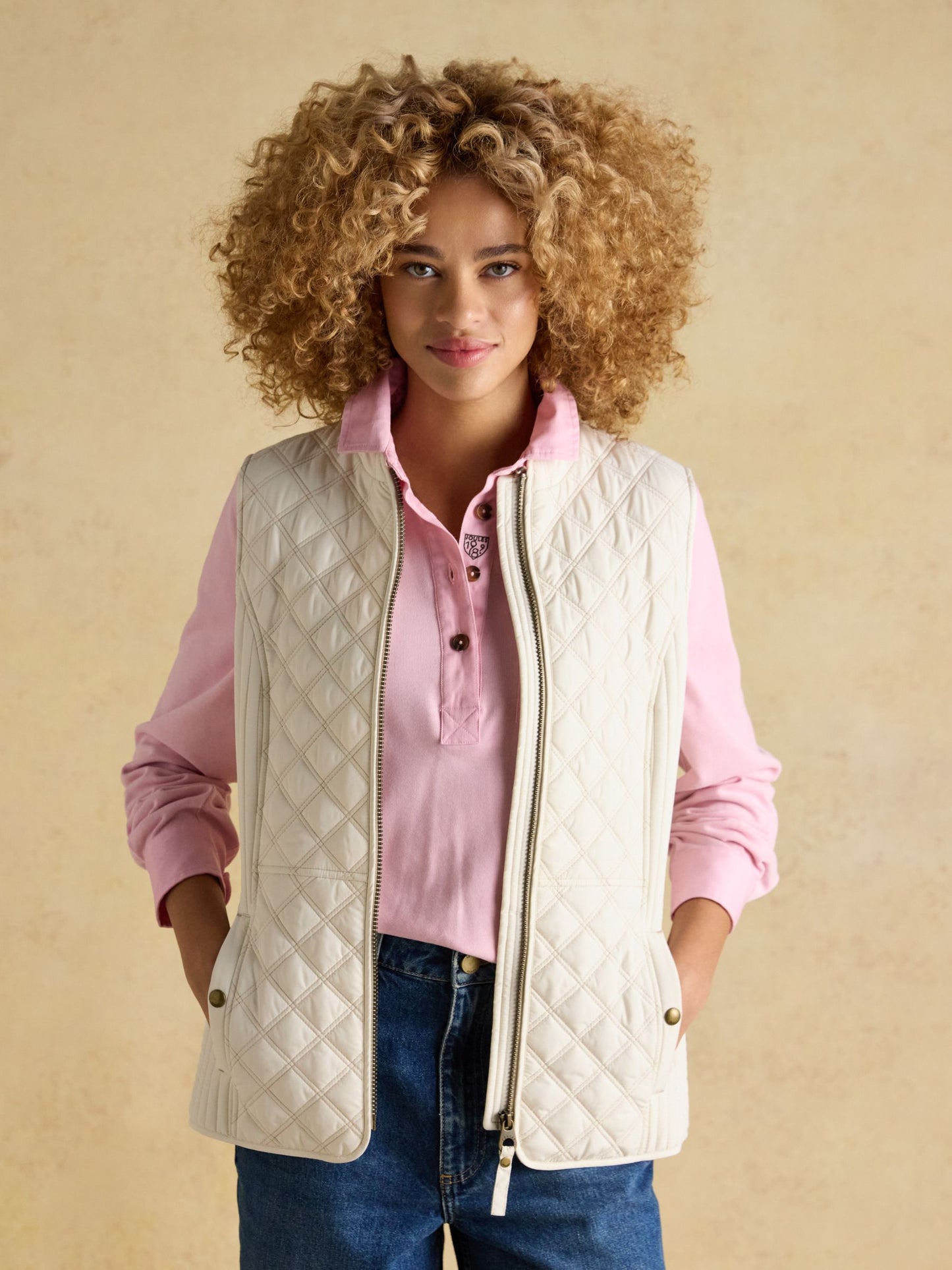 Joules Minx Showerproof Diamond Quilted Gilet