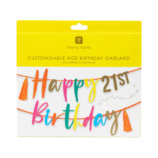 Talking Tables Customisable Numbers Happy Birthday Garland