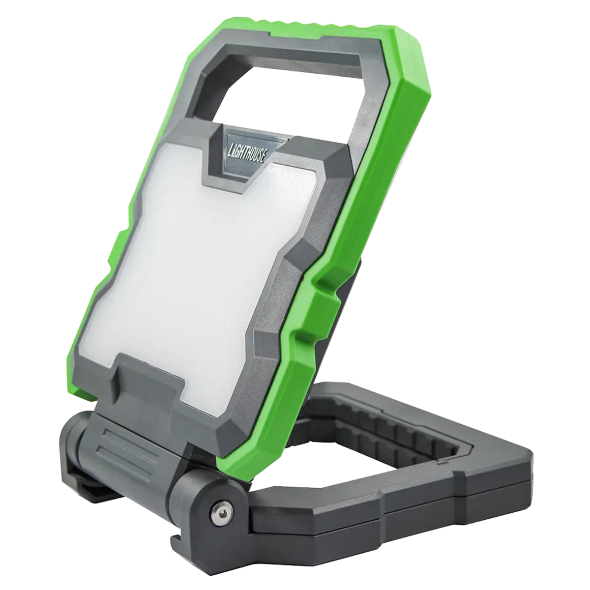 Lighthouse LED Rechargeable Work Light 2000 Lumens showing robust casing and adjustable stand