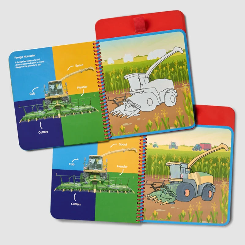 Tractor Ted Farm Machines Magic Painting Book with water paintbrush revealing colourful tractor illustrations