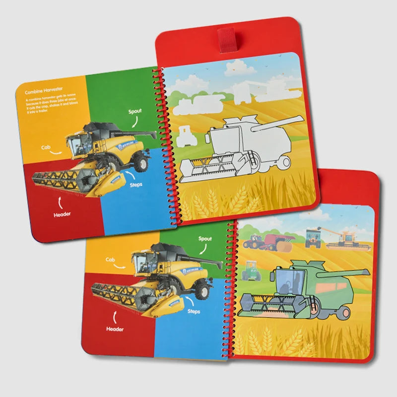 Tractor Ted Farm Machines Magic Painting Book with water paintbrush revealing colourful tractor illustrations