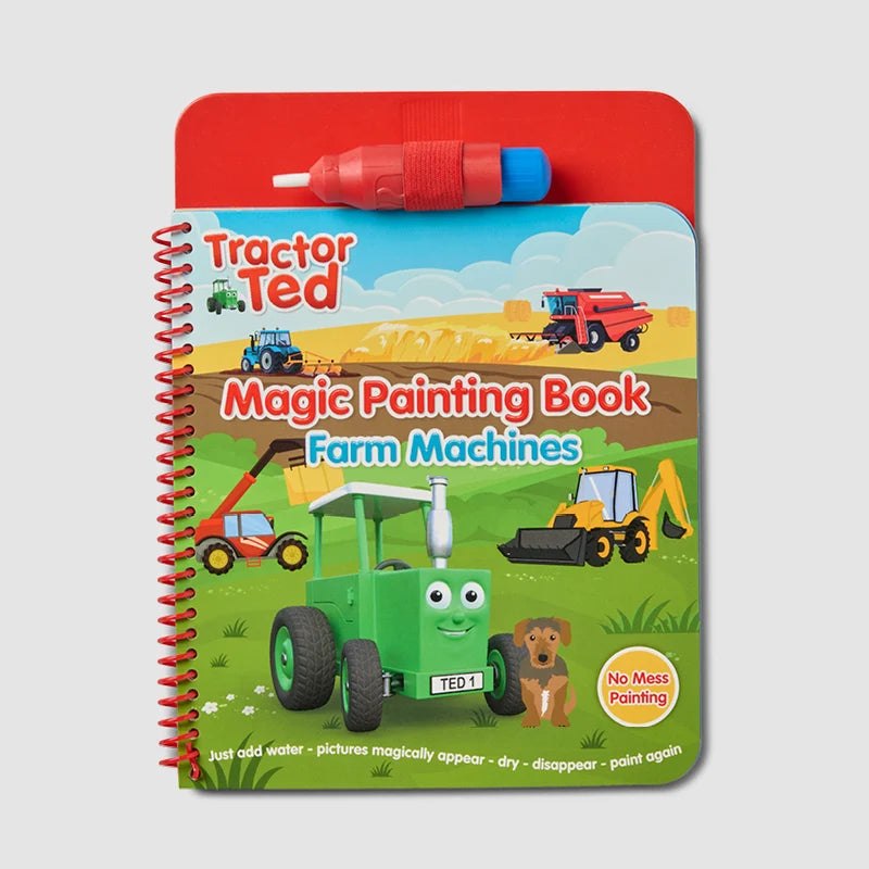 Tractor Ted Farm Machines Magic Painting Book with water paintbrush revealing colourful tractor illustrations