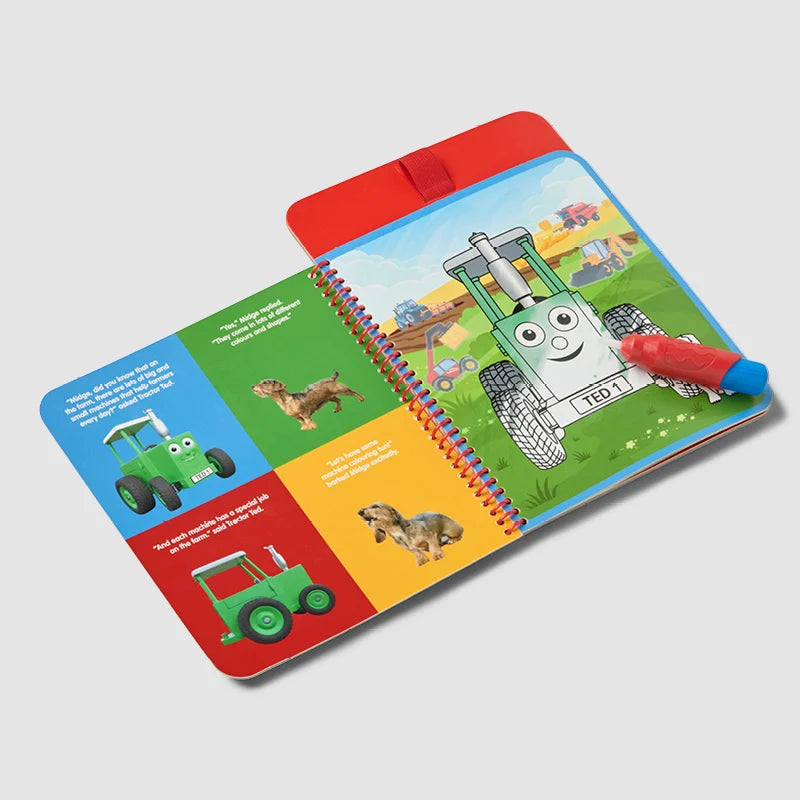 Tractor Ted Farm Machines Magic Painting Book with water paintbrush revealing colourful tractor illustrations