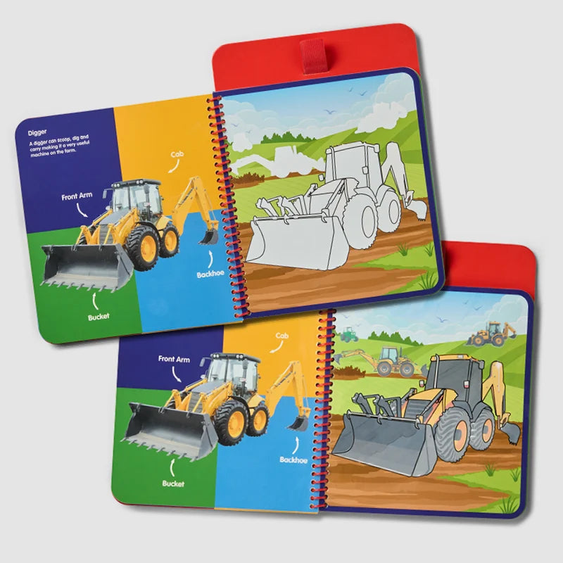 Tractor Ted Farm Machines Magic Painting Book with water paintbrush revealing colourful tractor illustrations