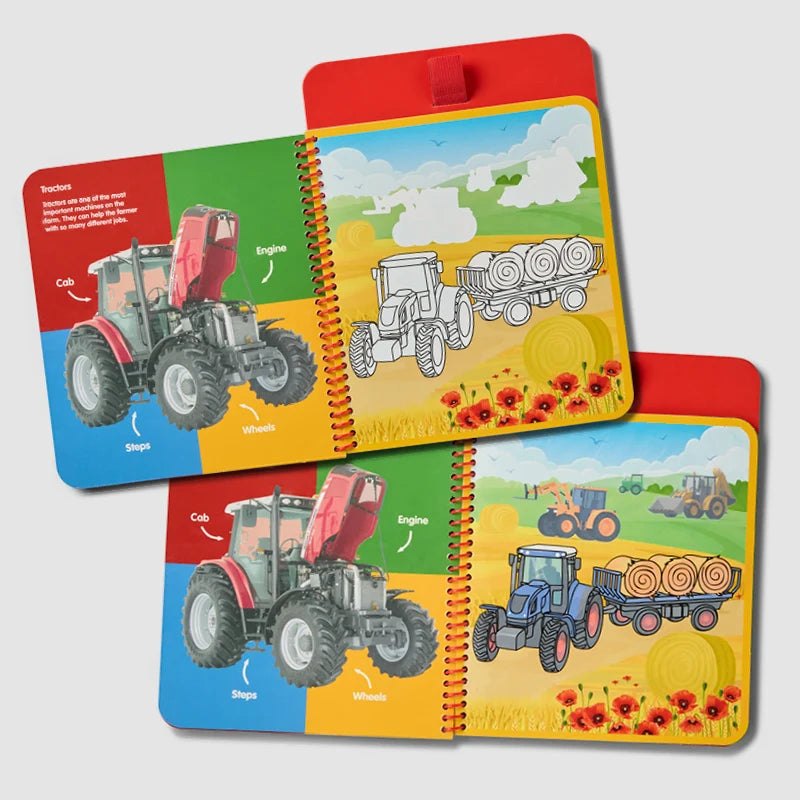 Tractor Ted Farm Machines Magic Painting Book with water paintbrush revealing colourful tractor illustrations