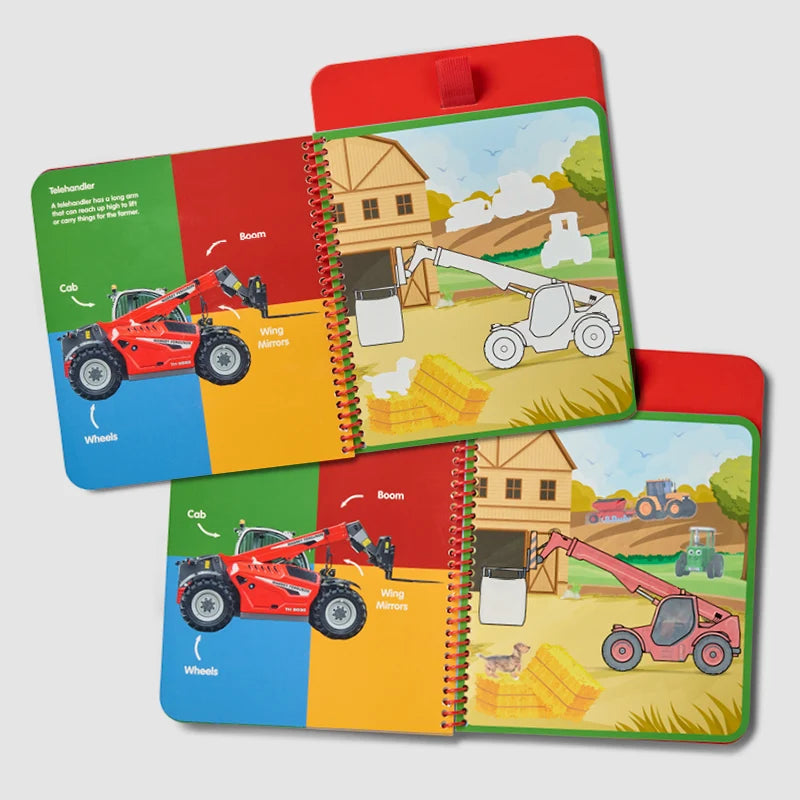 Tractor Ted Farm Machines Magic Painting Book with water paintbrush revealing colourful tractor illustrations