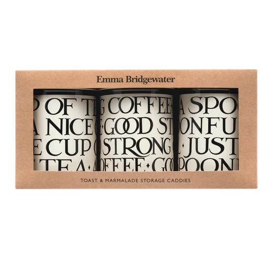 Emma Bridgewater Set 3 Caddies Black Toast NEW 2025