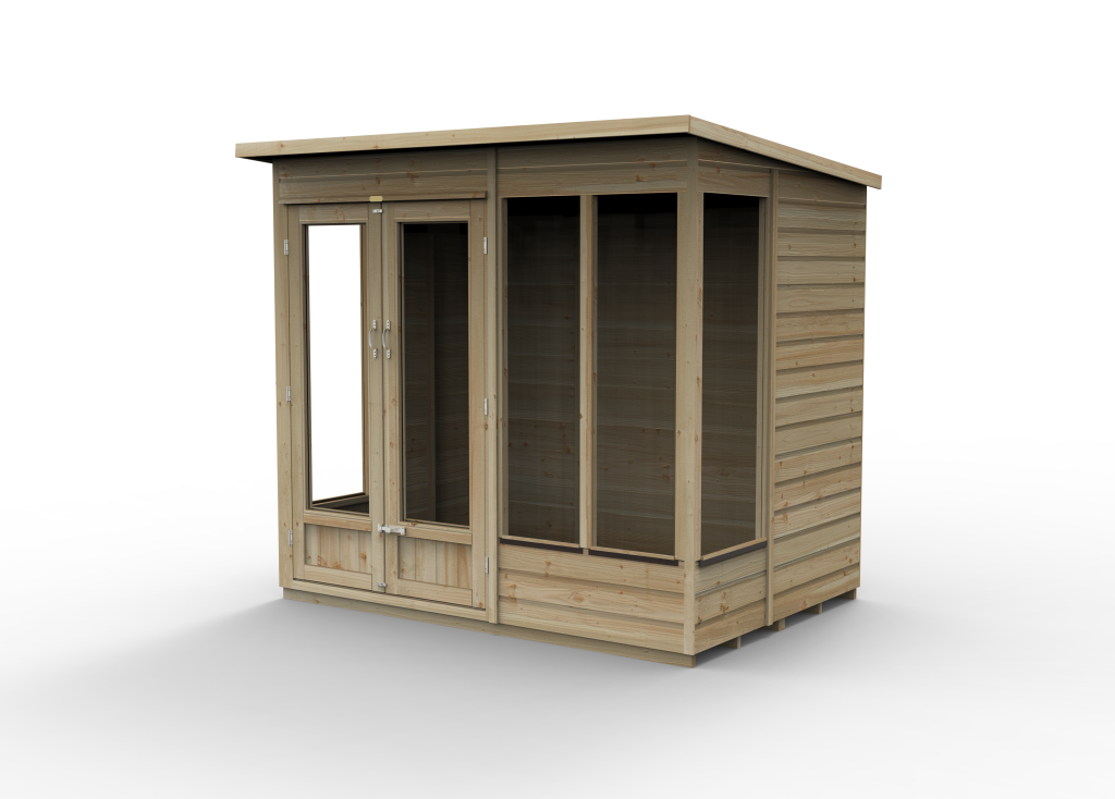 Forest Garden Beckwood Pent Summerhouse 7x5 - Double Door - 4 Windows