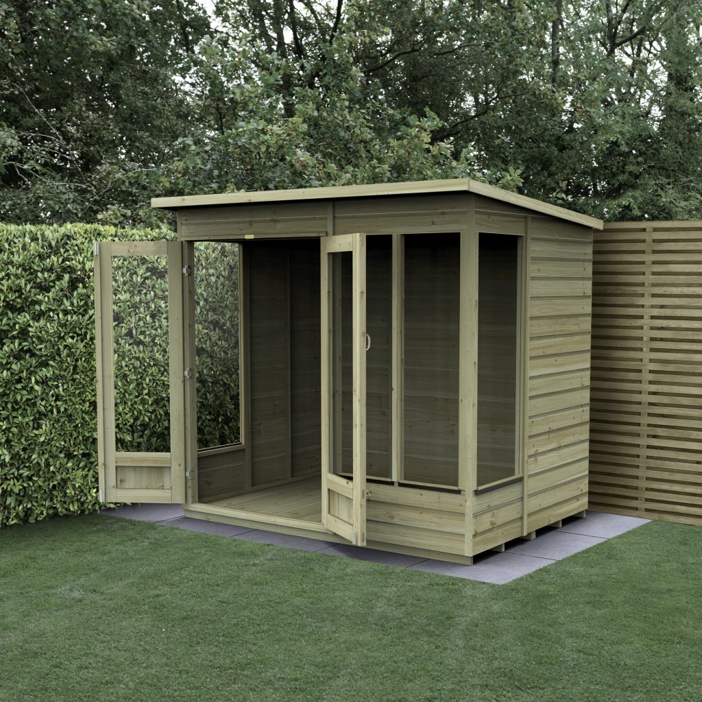 Forest Garden Beckwood Pent Summerhouse 7x5 - Double Door - 4 Windows