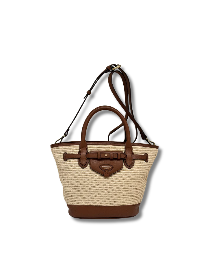 Barkworth Reeve Bar Harbour Mini Raffia & Tan Grain Tote Bag