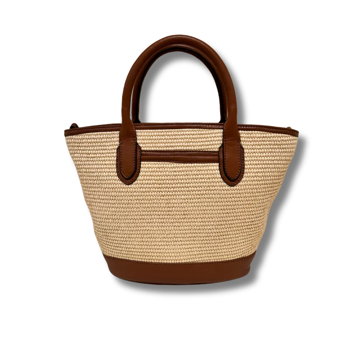 Barkworth Reeve Bar Harbour Mini Raffia & Tan Grain Tote Bag