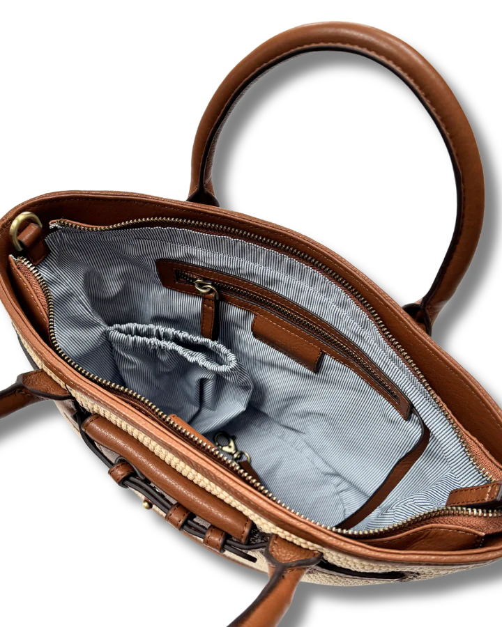 Barkworth Reeve Bar Harbour Mini Raffia & Tan Grain Tote Bag