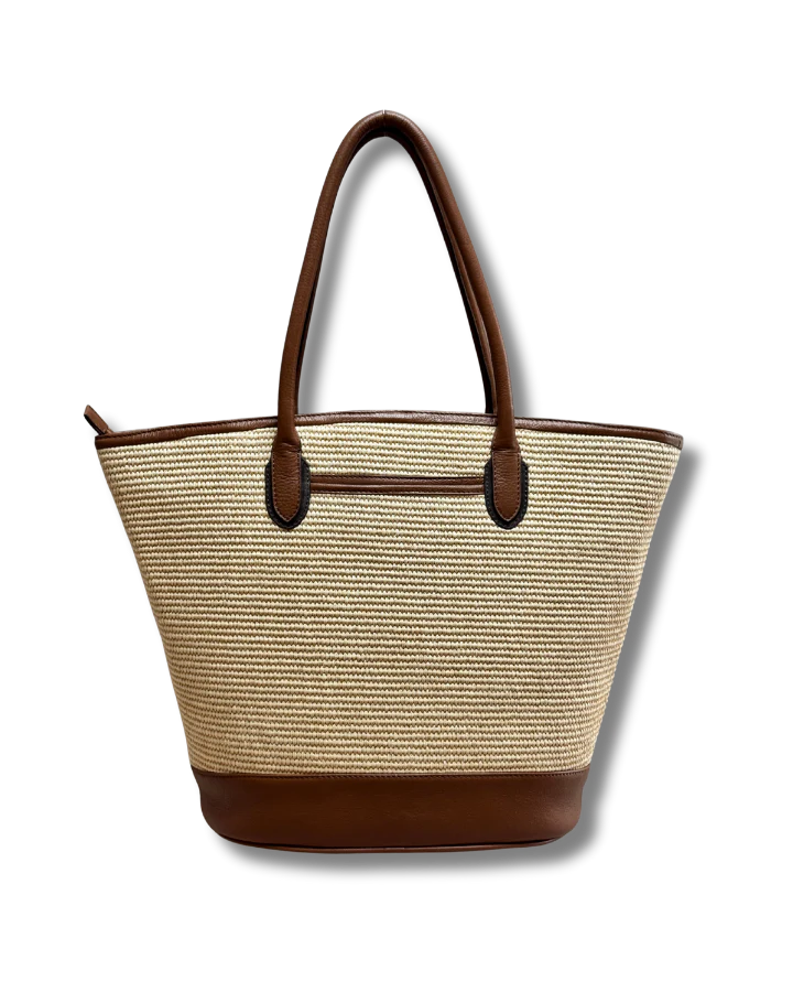 Barkworth Reeve Bar Harbour Raffia & Tan Grain Tote Bag