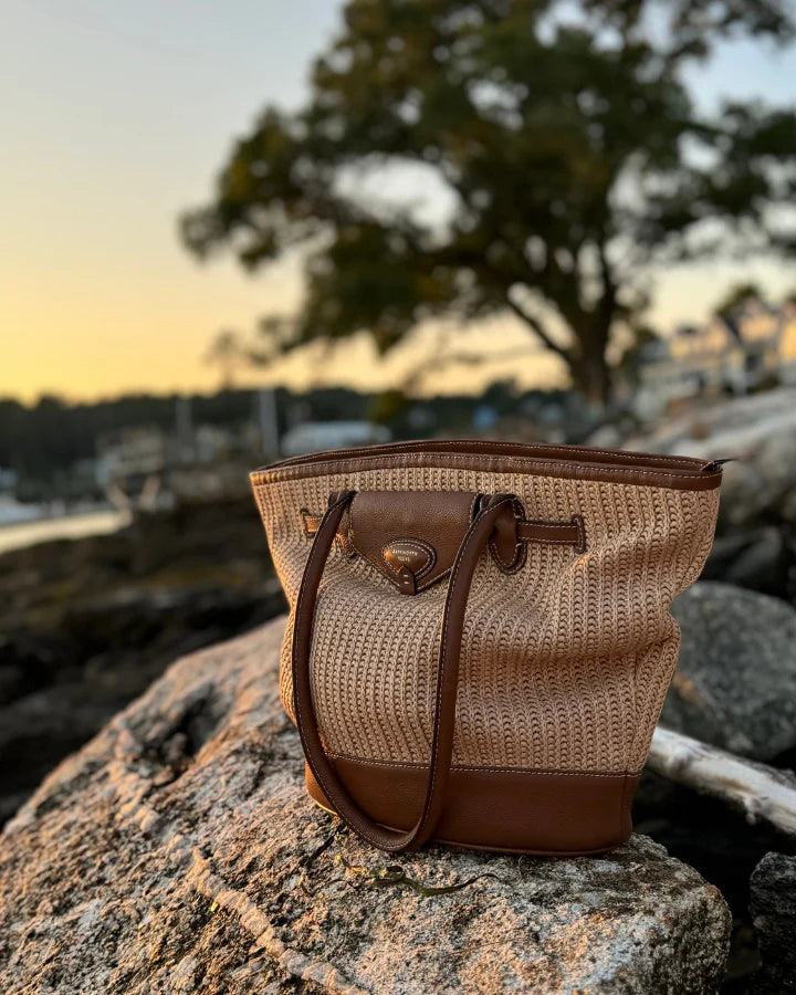Barkworth Reeve Bar Harbour Raffia & Tan Grain Tote Bag