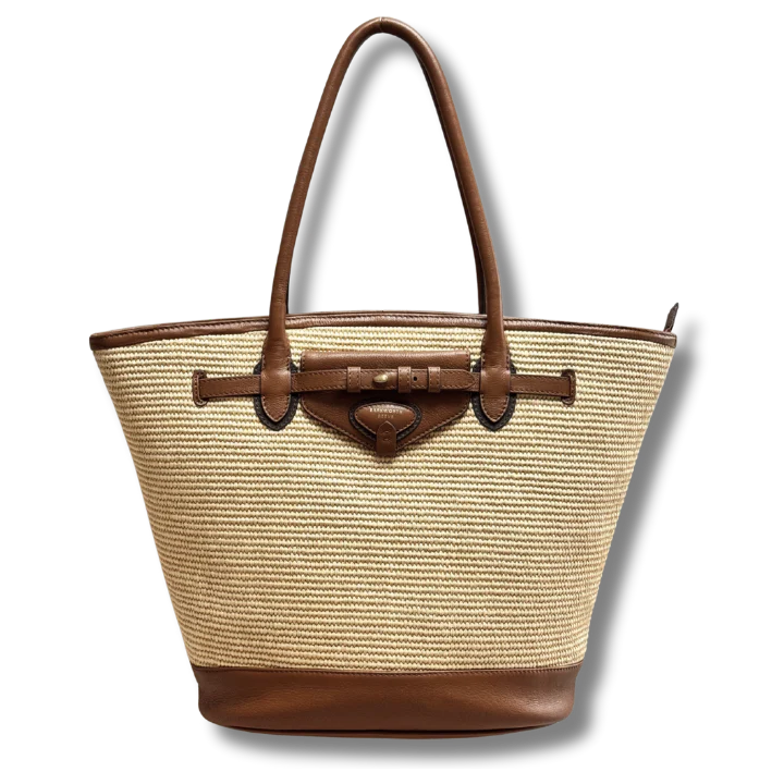 Barkworth Reeve Bar Harbour Raffia & Tan Grain Tote Bag