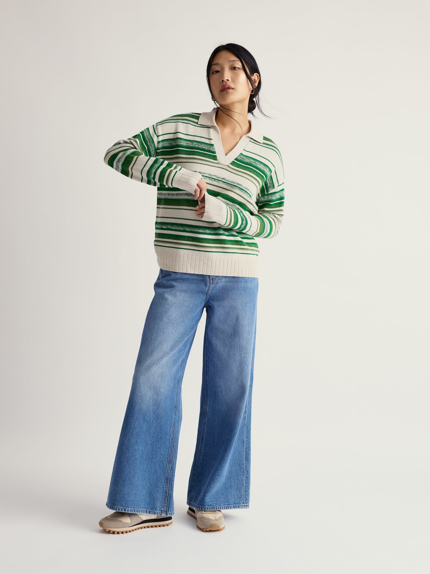 Seasalt Bird Flight Collared V-Neck Jumper