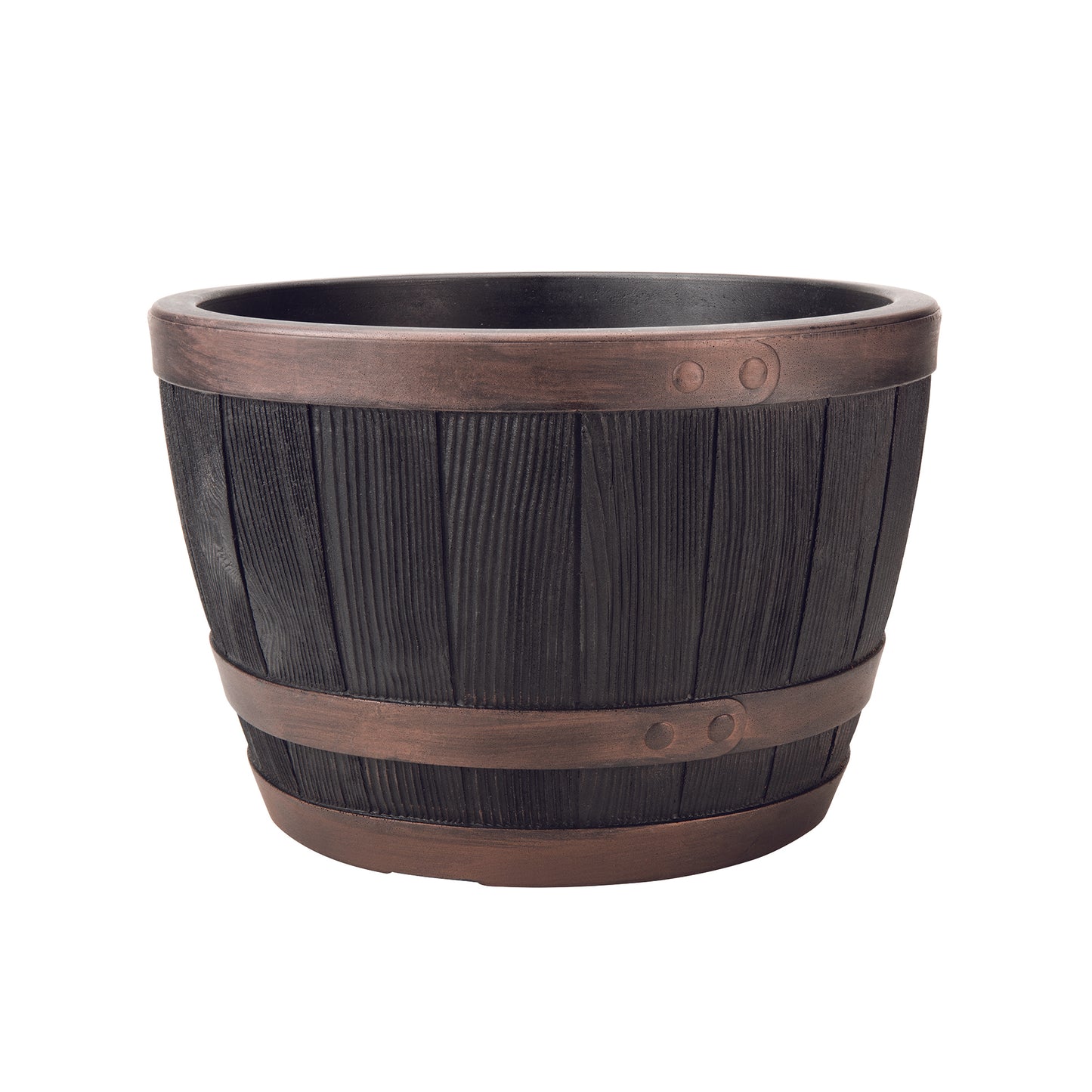 Stewart Blenheim Oak Effect Plastic Half Barrel - Copper