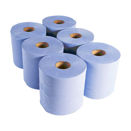 2-ply blue centrefeed roll paper towel for cleaning