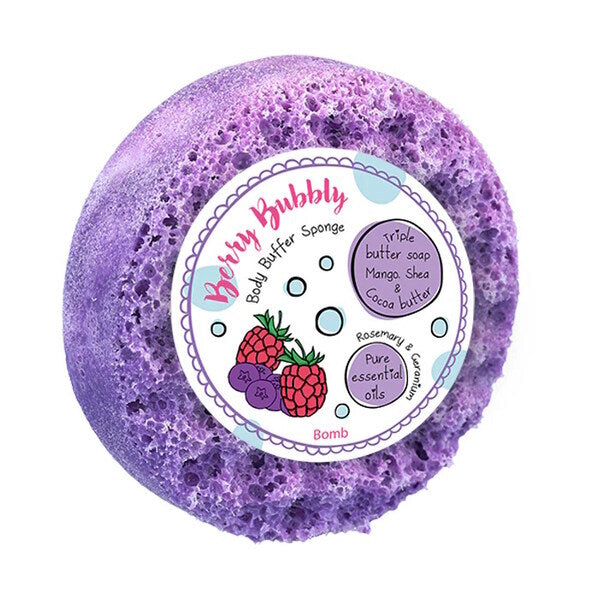 Bomb Cosmetics Berry Bubbly Body Buffer Sponge