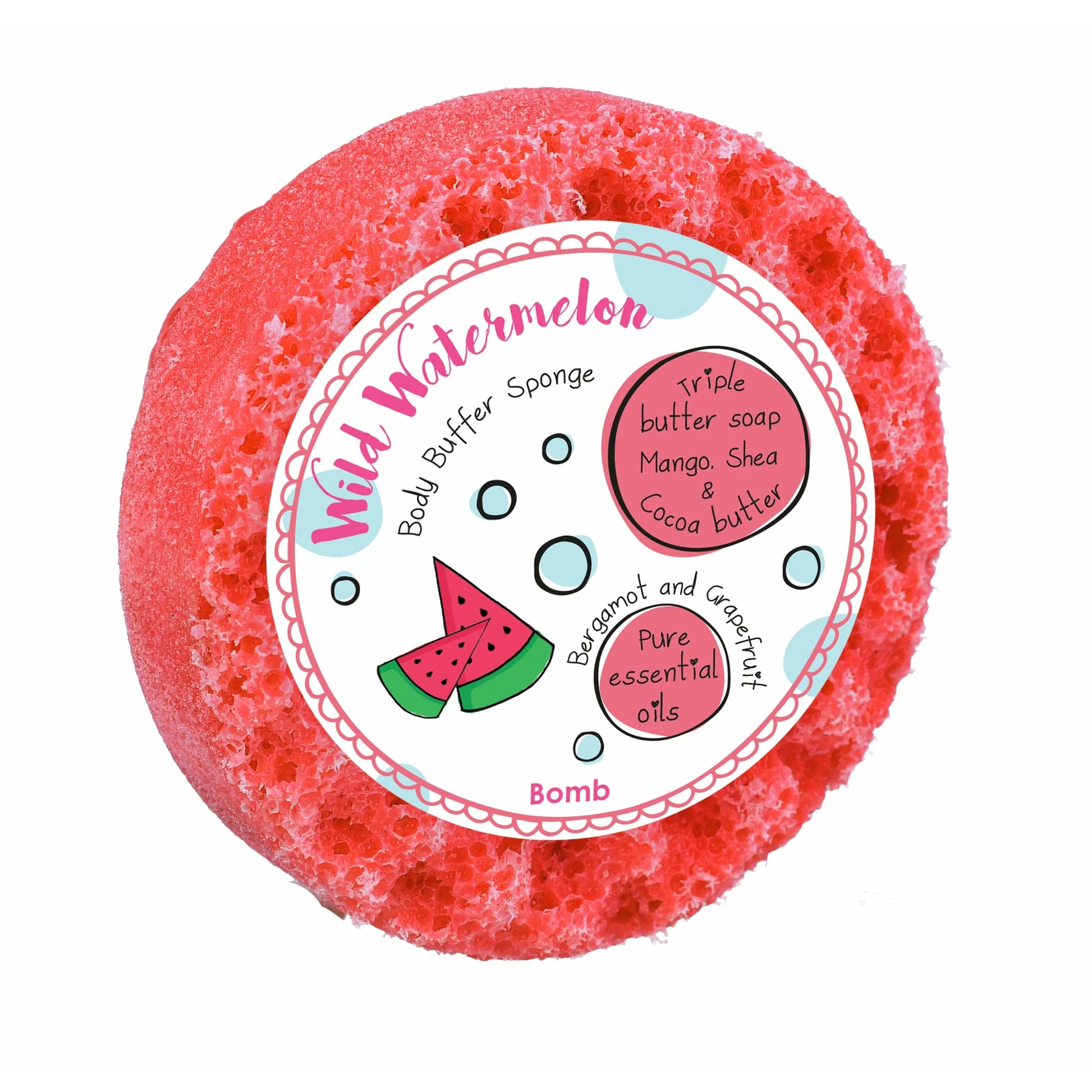 Bomb Cosmetics Wild Watermelon Body Buffer Sponge
