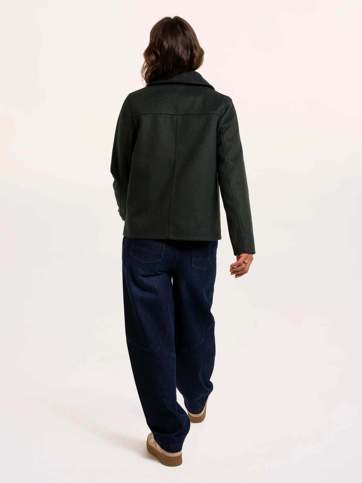 Brakeburn Hazel Teal Collared Jacket in deep teal 