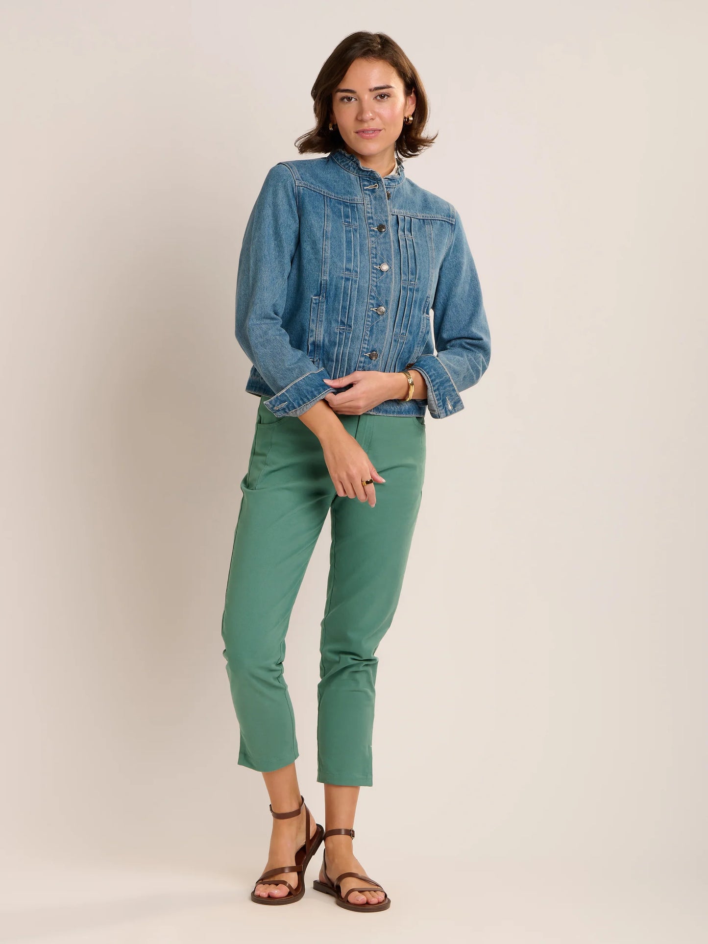 Brakeburn Ruffle Neck Denim Jacket