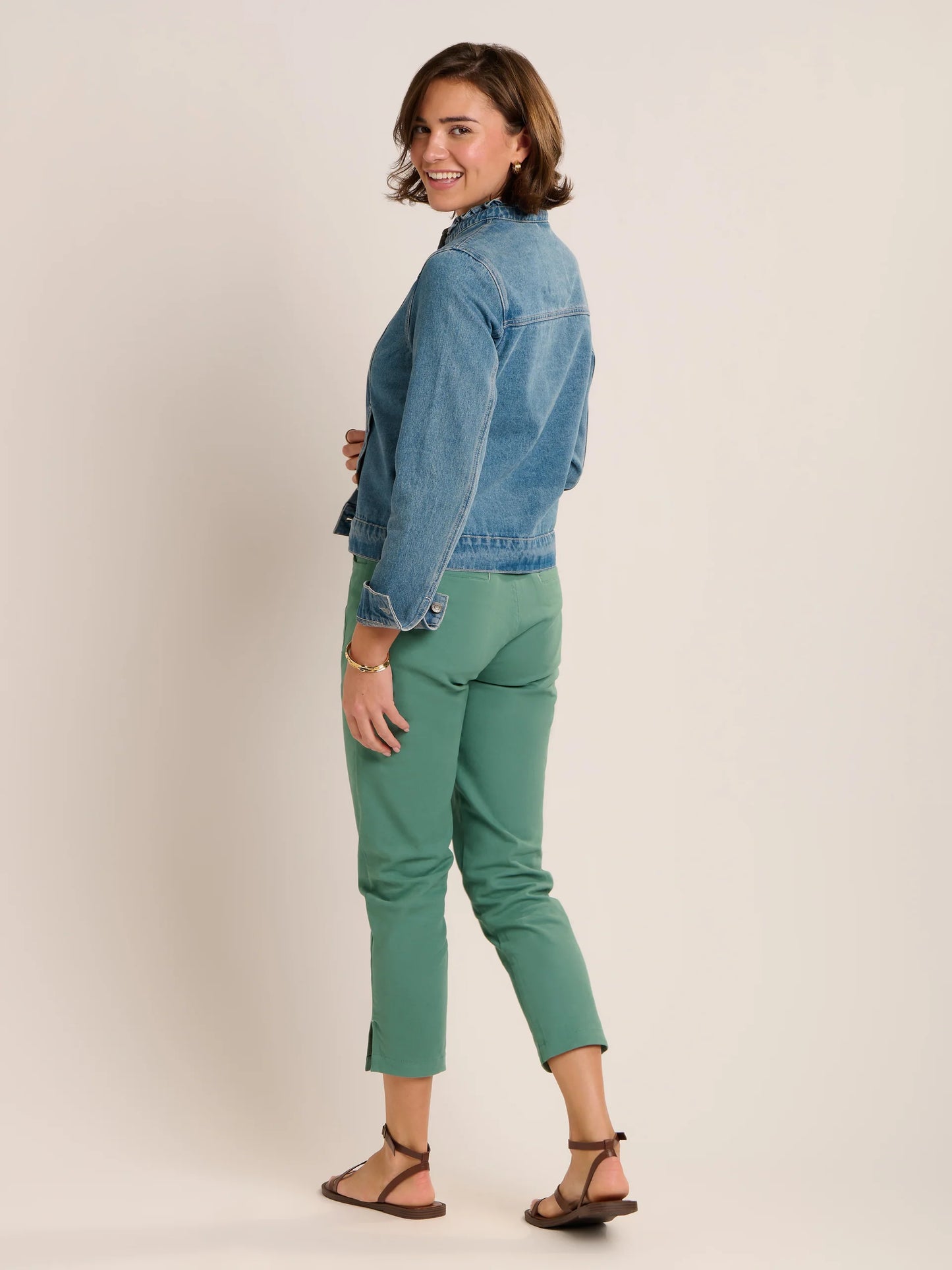 Brakeburn Ruffle Neck Denim Jacket