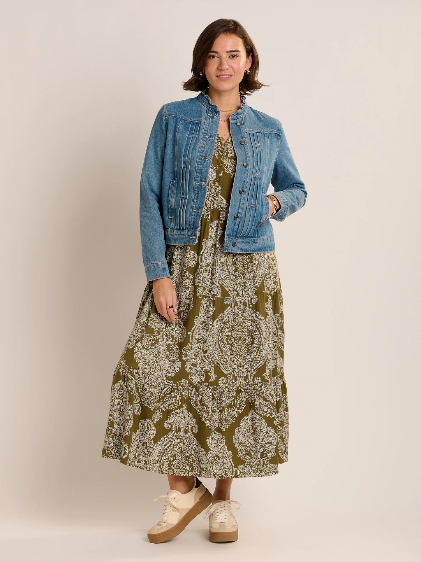 Brakeburn Ruffle Neck Denim Jacket
