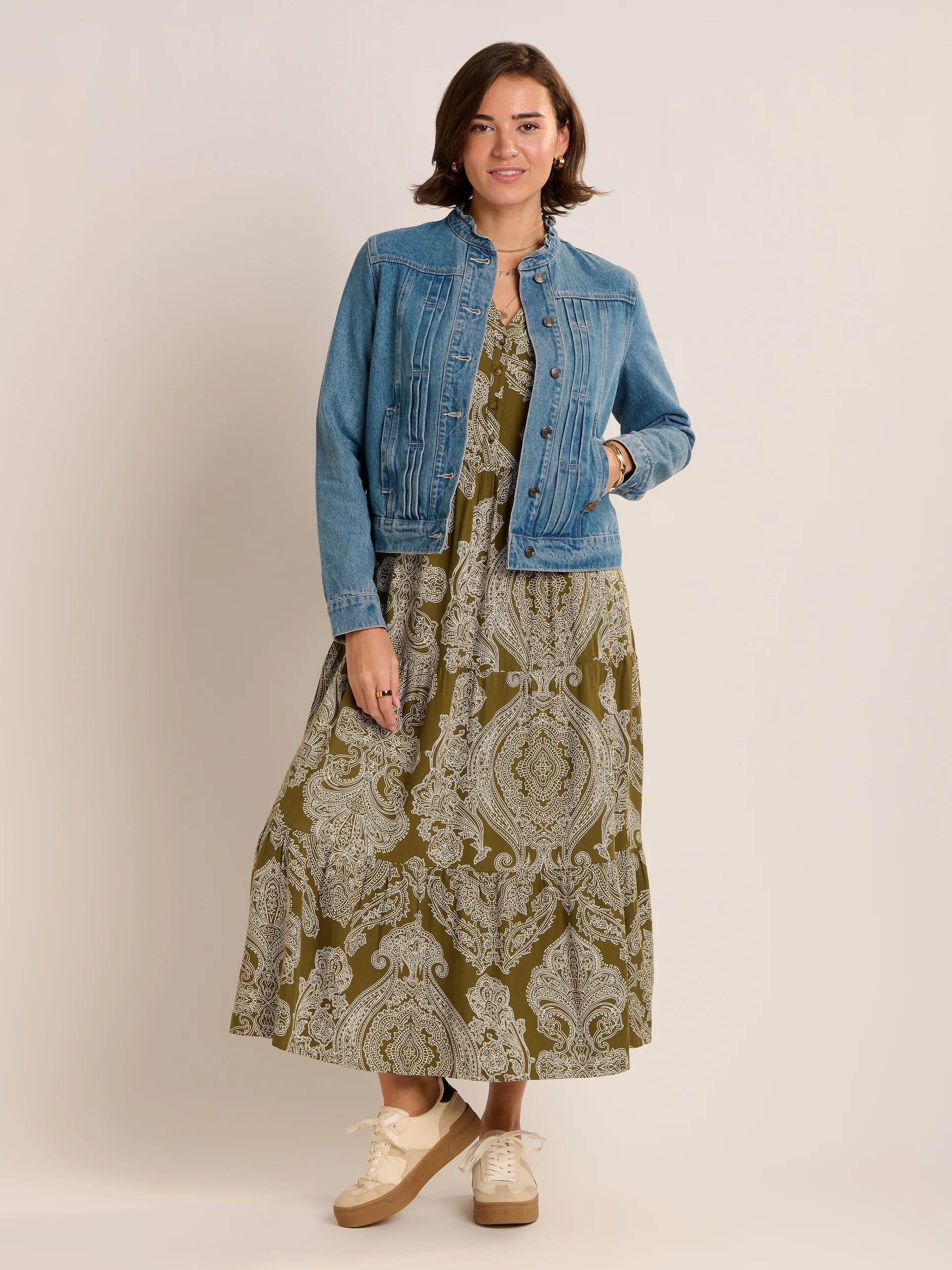Brakeburn Ruffle Neck Denim Jacket