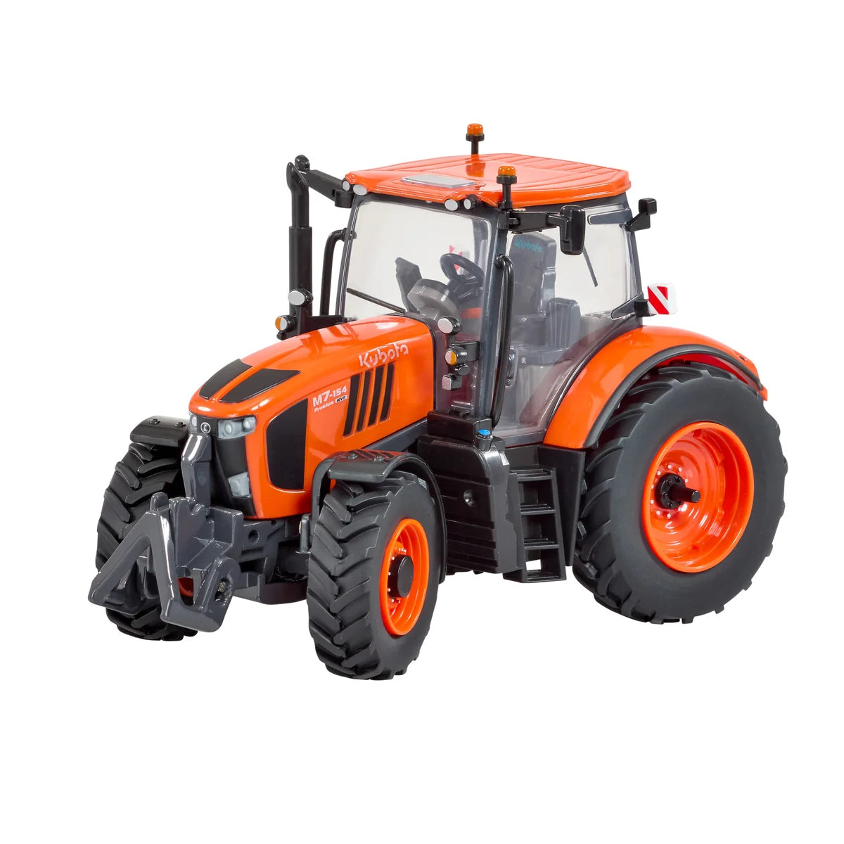 Britains 43438 Kubota M7 154 die-cast toy tractor in 1:32 scale featuring orange paintwork and treaded tyres