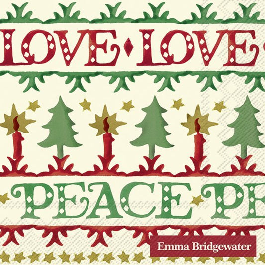 Emma Bridgewater Cream Christmas Joy Cocktail Napkins