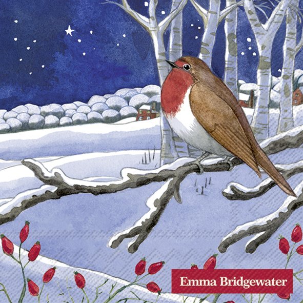 Emma Bridgewater Midnight Robin Cocktail Napkins