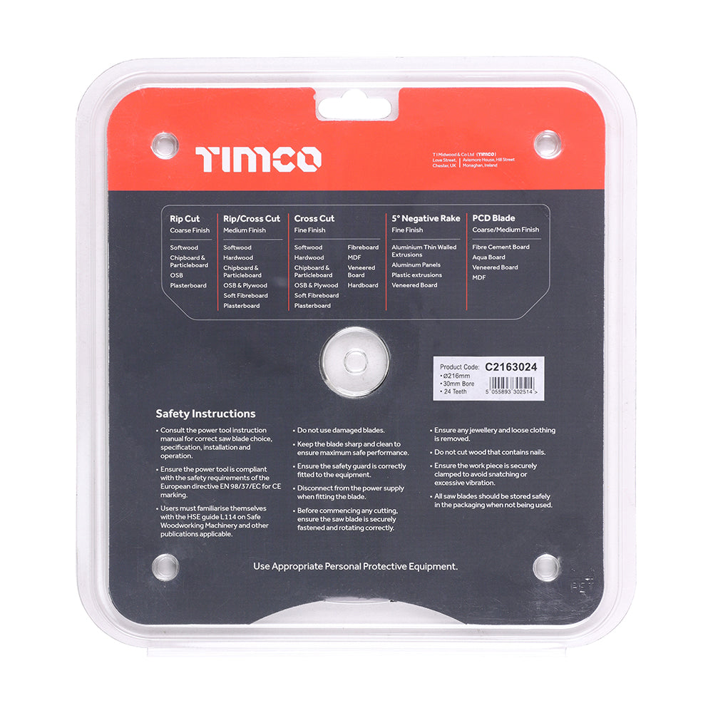 Timco General Purpose TCT Timber Circular Saw Blade