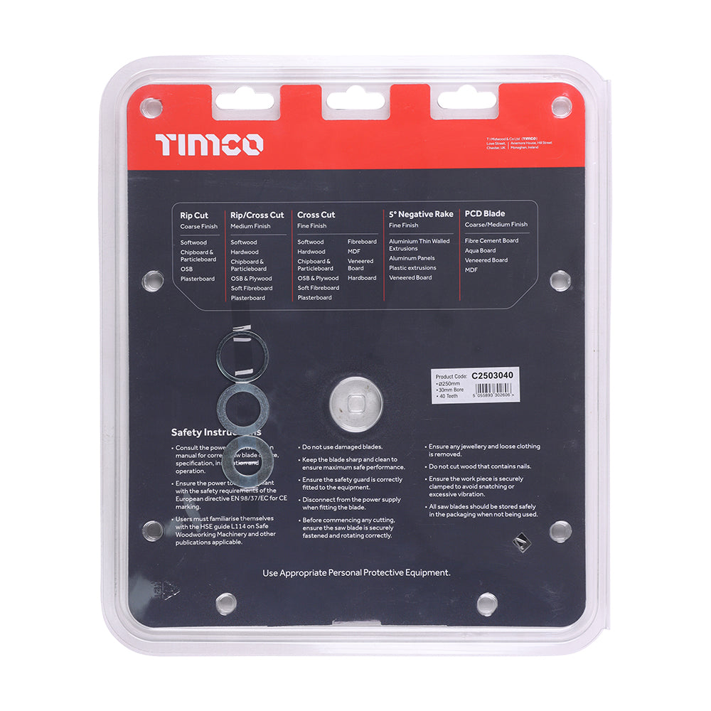 Timco Multi-Material TCT Circular Saw Blade - Fine to Medium