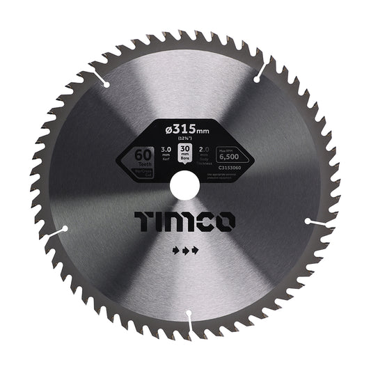 Circular Saw Blade - Trimming/Crosscut - Medium/Fine 315 x 30 x 60T