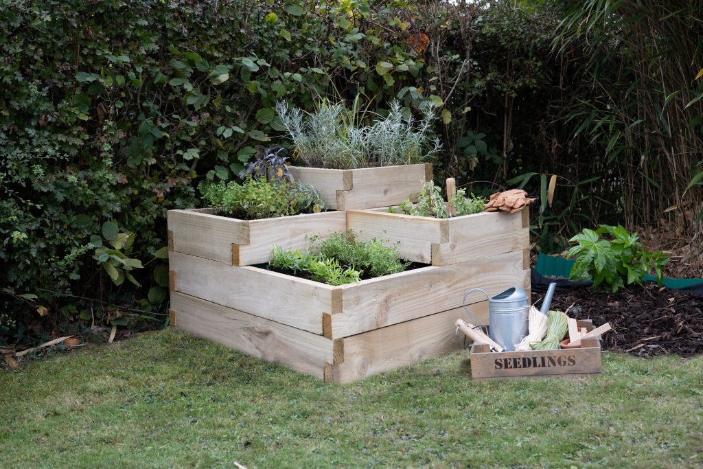 Forest Garden Caledonian Tiered Raised Bed 90 X 90cm