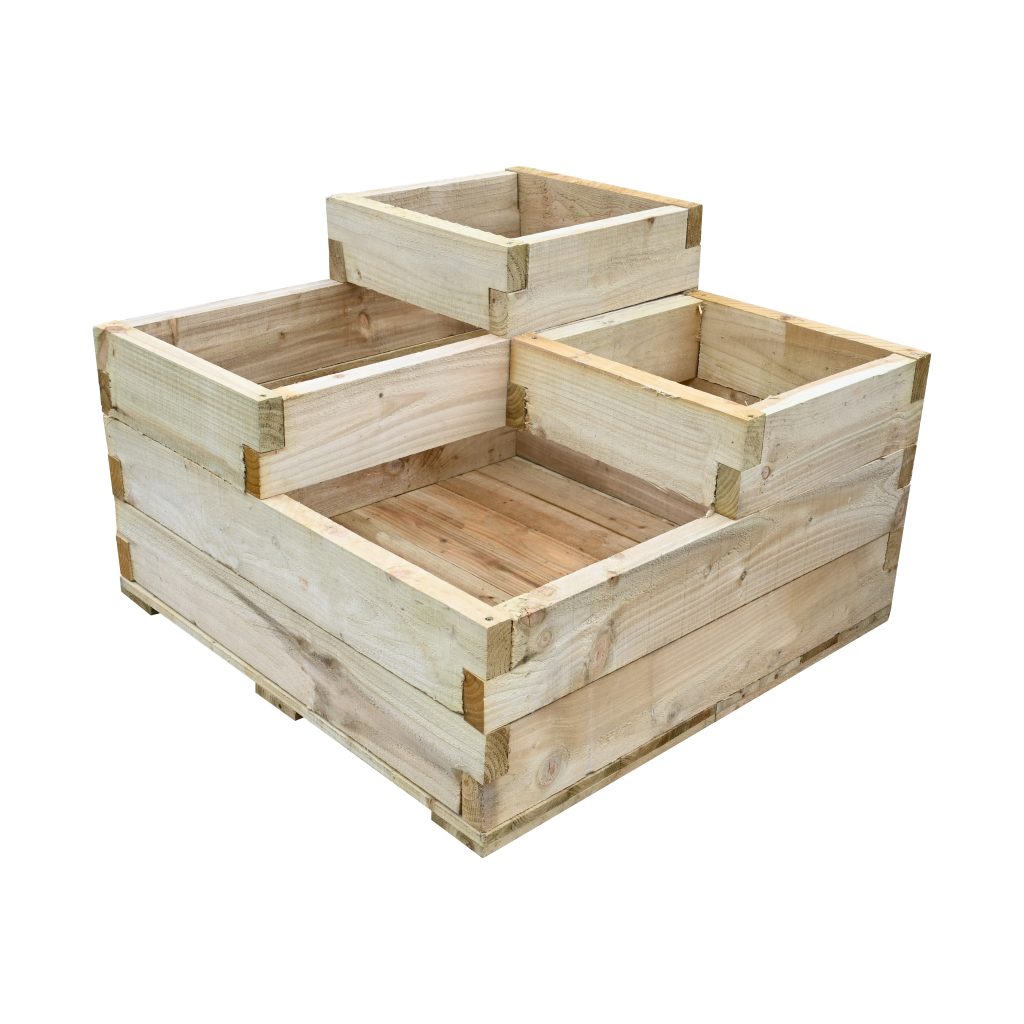 Forest Garden Caledonian Tiered Raised Bed 90 X 90cm