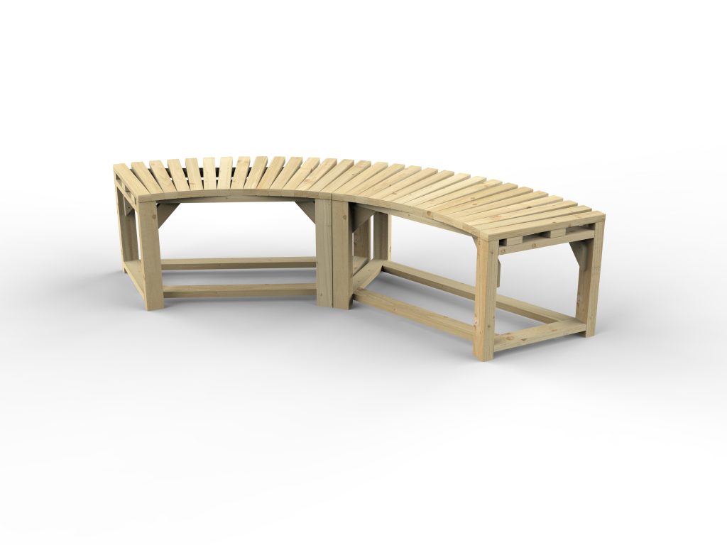 Forest Garden Curved Firepit Bench