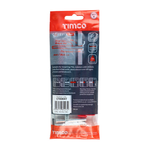 Timco Corefix 100 Dot & Dab Wall Fixing 5 x 100mm 4-Pack