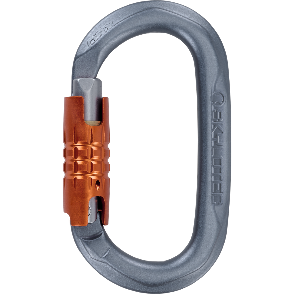 Skylotec Obx Triple Lock oval aluminium karabiner with auto-locking sleeve and snag-free keylock nose