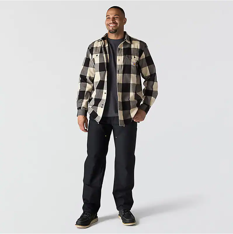 Carhartt Loose Fit Heavyweight Flannel Long-Sleeve Plaid Shirt